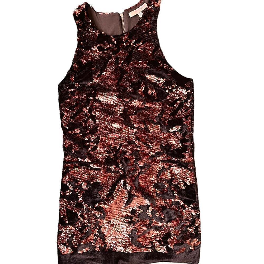 Lavendar Brown XS‎ racerback sequin mini dress Prom Wifo LBD Formal Glam